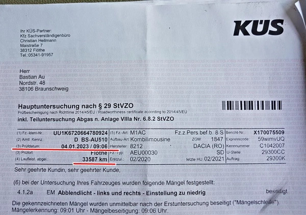 Dacia Dokker cena 57900 przebieg: 56000, rok produkcji 2020 z Międzyrzecz małe 667